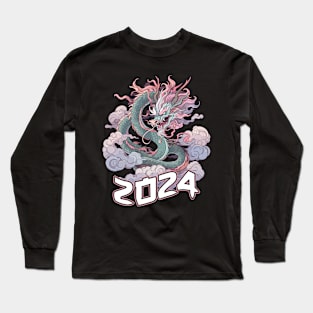 Chinese New Year of the Dragon 2024 Pastel Dragon Long Sleeve T-Shirt